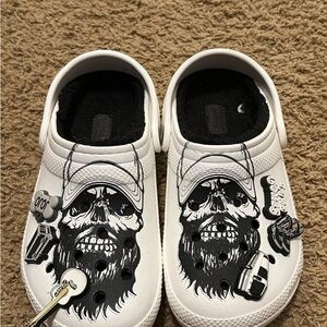 CROCS White Graphic Mules